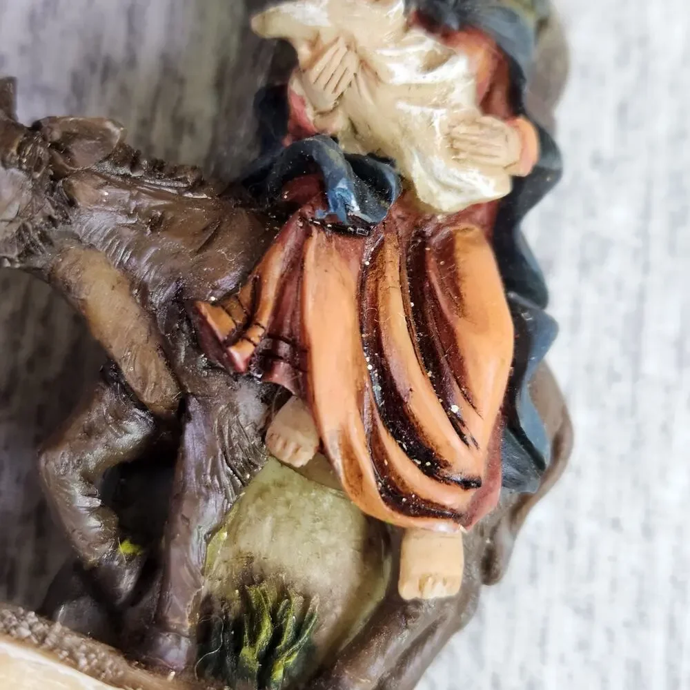 VTG Christmas Ornament Holy Family Flight From Egypt Nativity Resin Baby Jesus